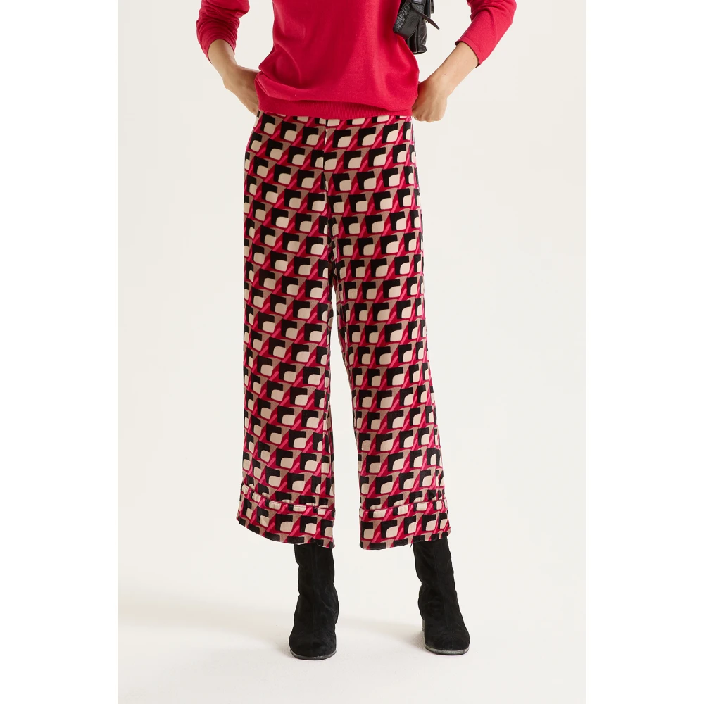 Maliparmi Velvet Prints Broek Multicolor Dames