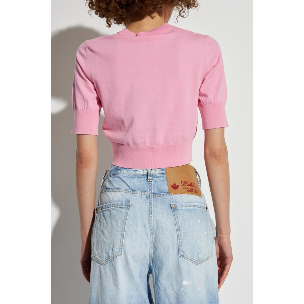 Dsquared2 Top met logo Pink Dames
