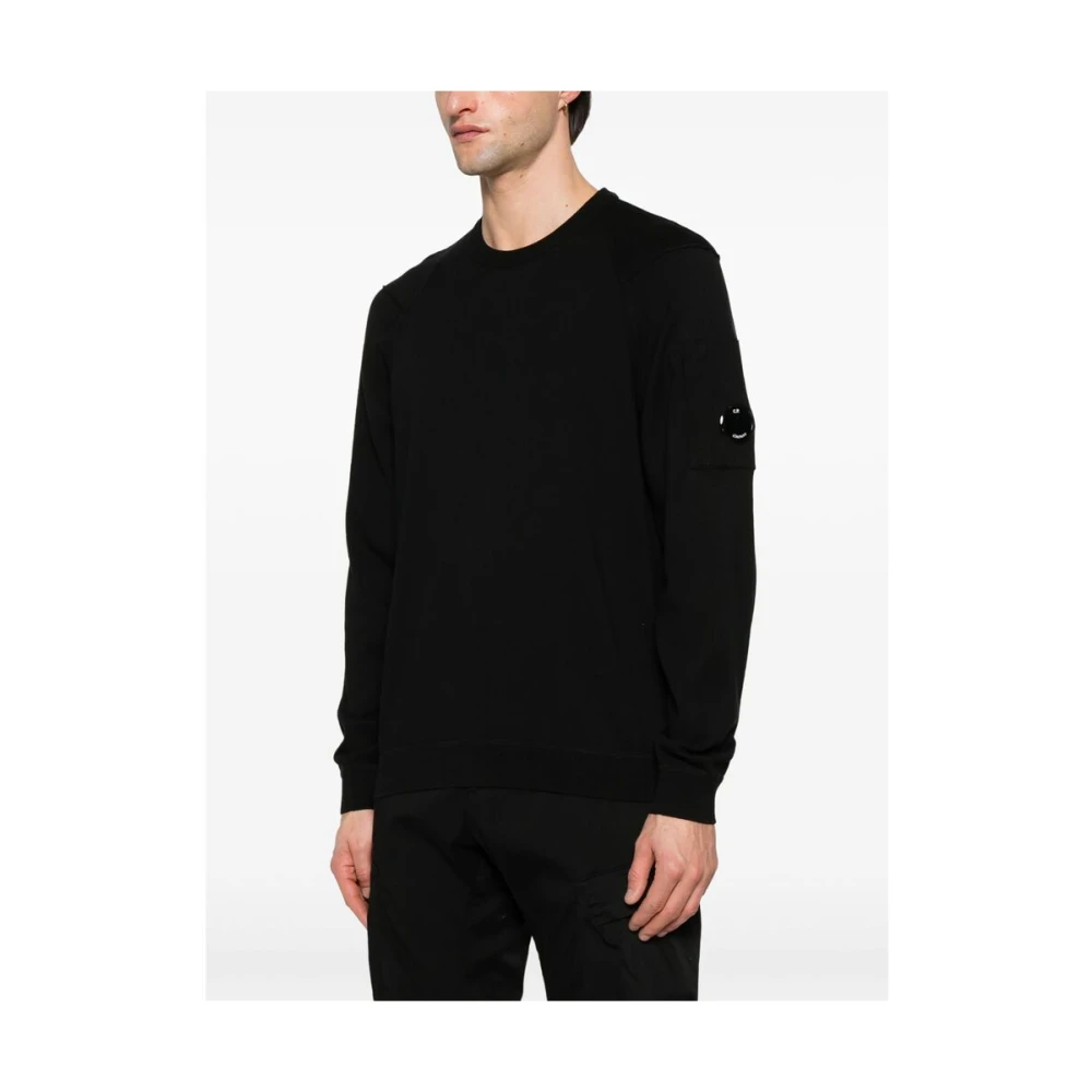 C.P. Company Zwarte Crew Neck Sweater met Ritszak Black Heren