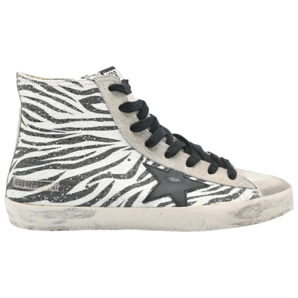 Golden Goose Zebra Print Glitter Sneakers Multicolor, Dam