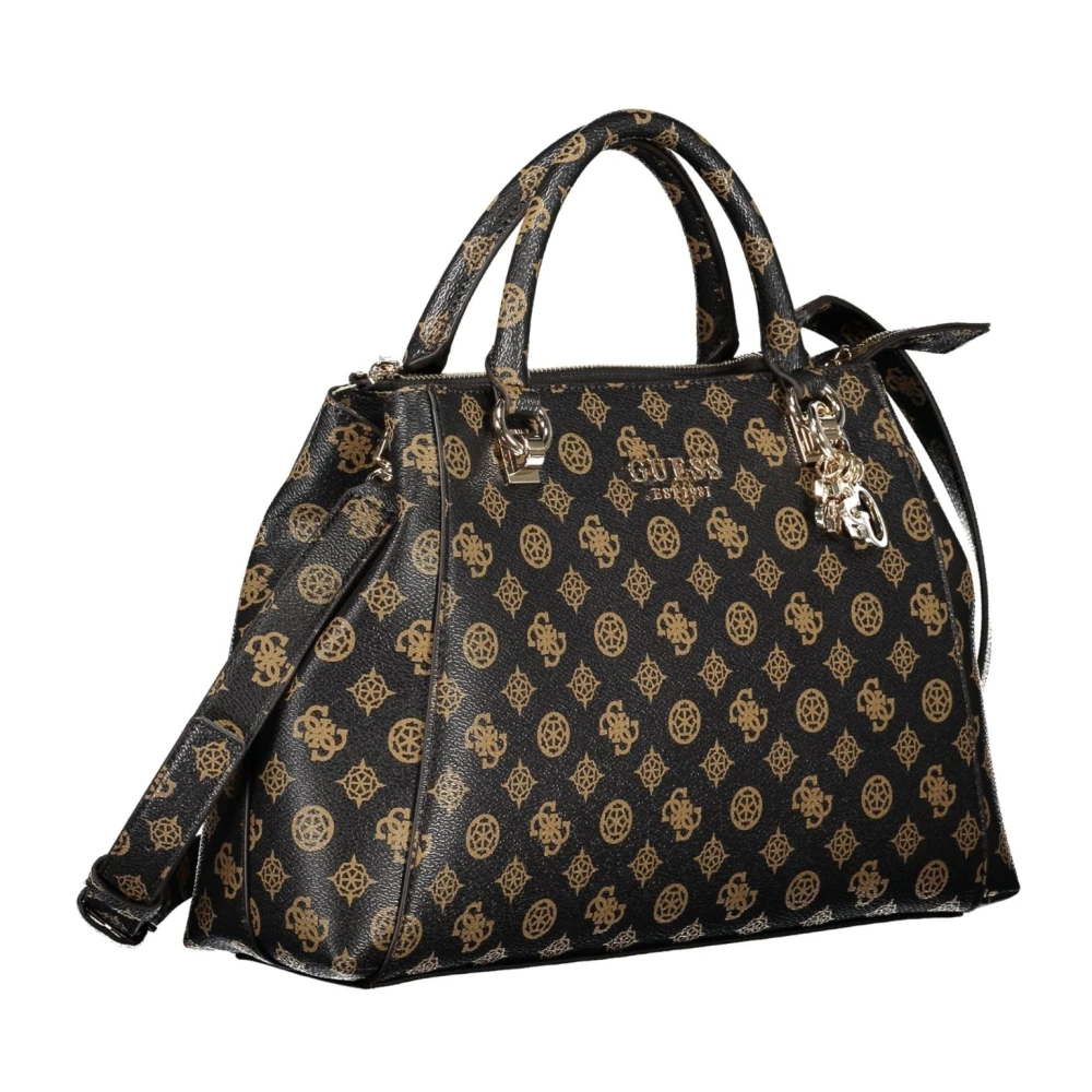 Guess Bruine leren handtas met verstelbare band Brown Dames
