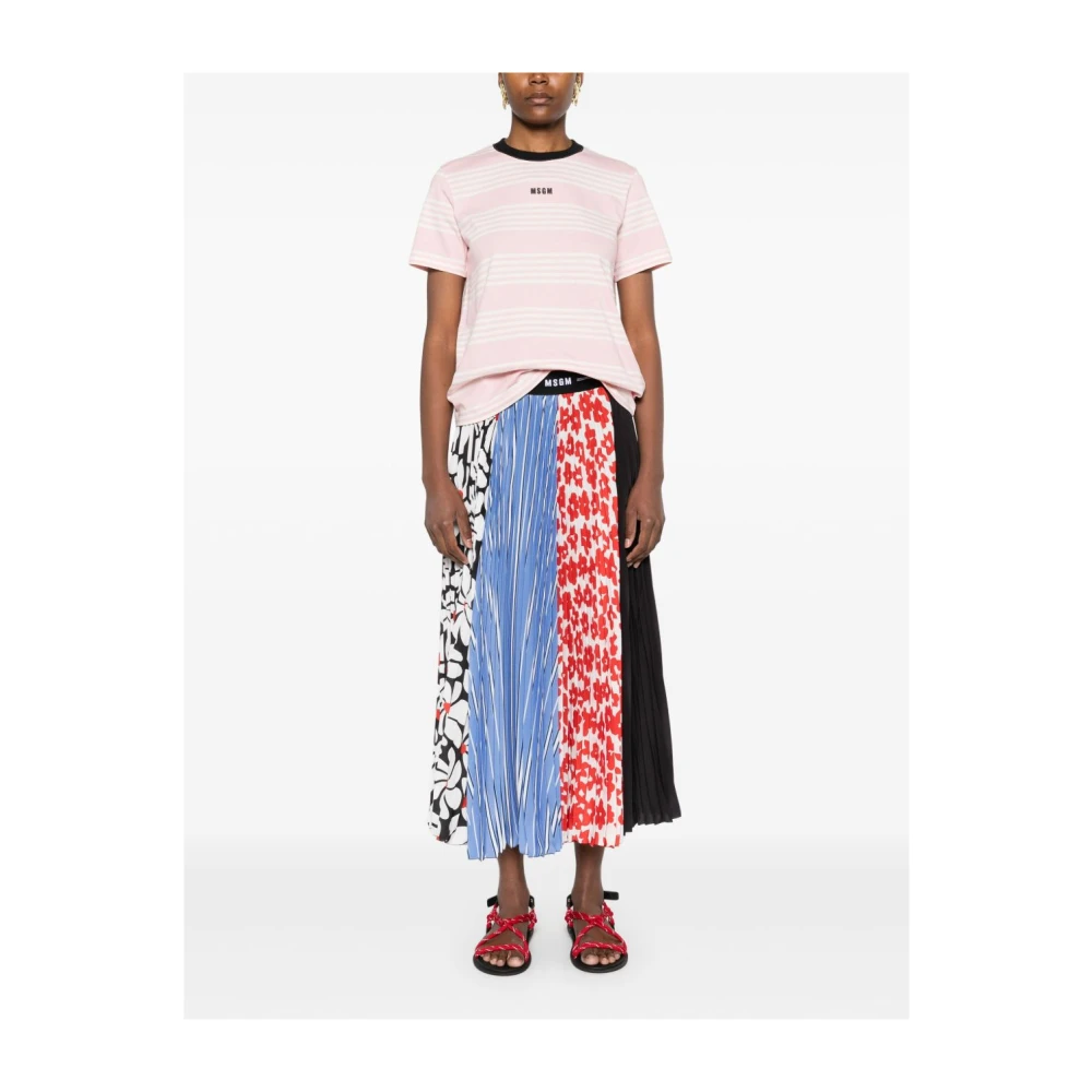 Msgm Roze Crew Neck T-shirts en Polos Pink Dames