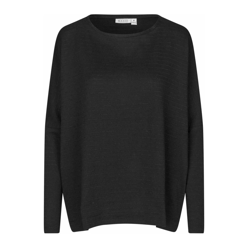 Masai Svart Glitter Blus Löst Passform Black, Dam