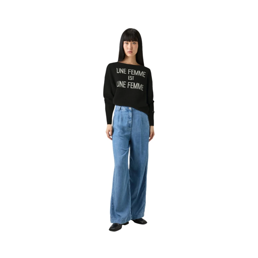 pinko Stijlvolle Gebreide Top Black Dames