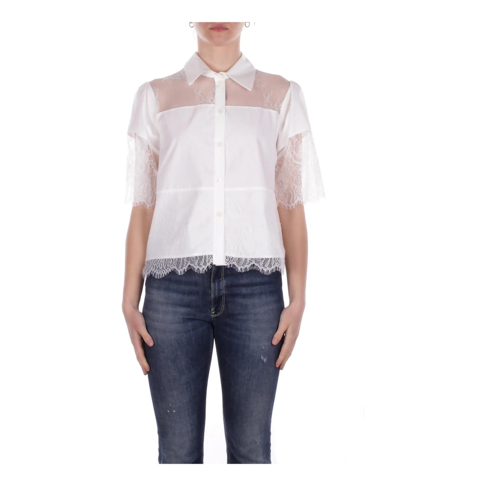 Blugirl Women's White Lace-Detail Shirt - Shirts - S - Blouses & Shirts