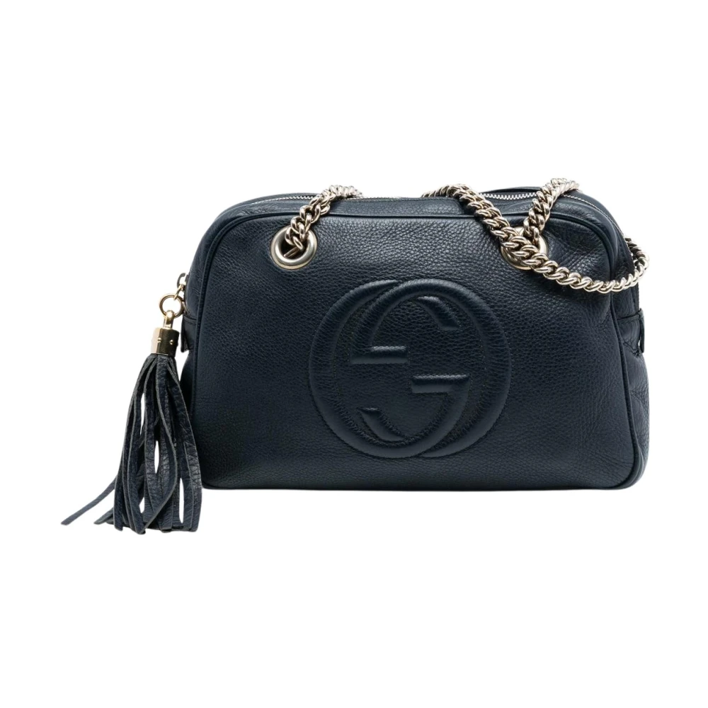 Gucci Vintage Women's Black Vintage Cross Body Bags, One Size, Pre-Owned Chain Shoulder Bag