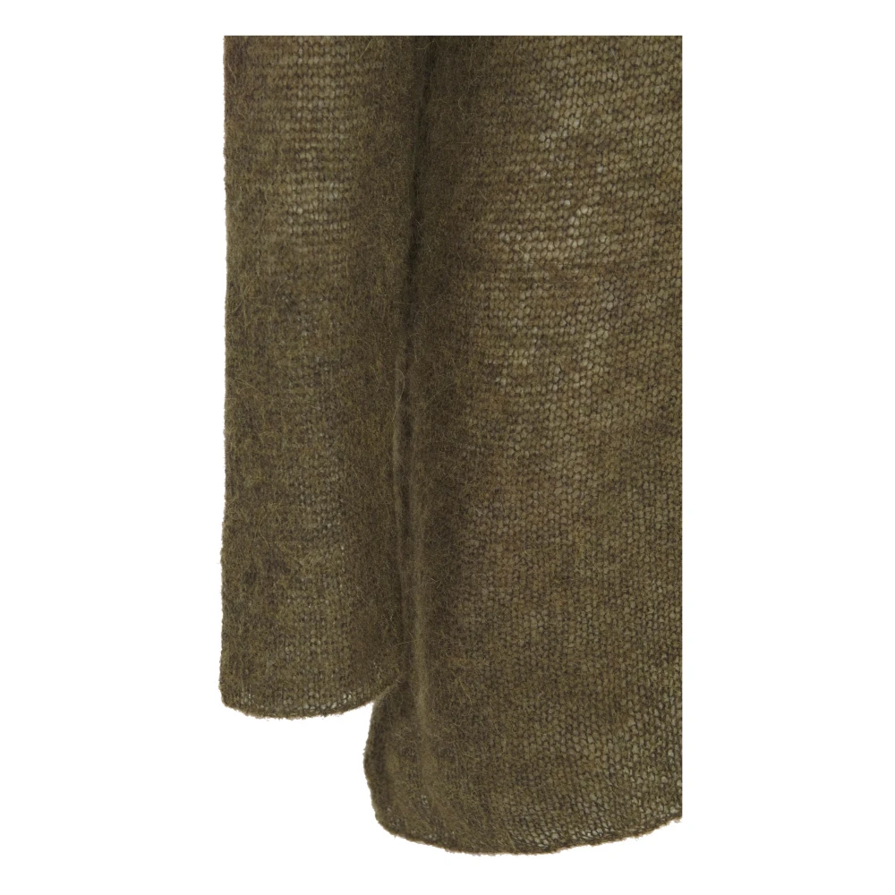 Cortana Asymmetrische Alpaca Merino Zijde Trui Green Dames