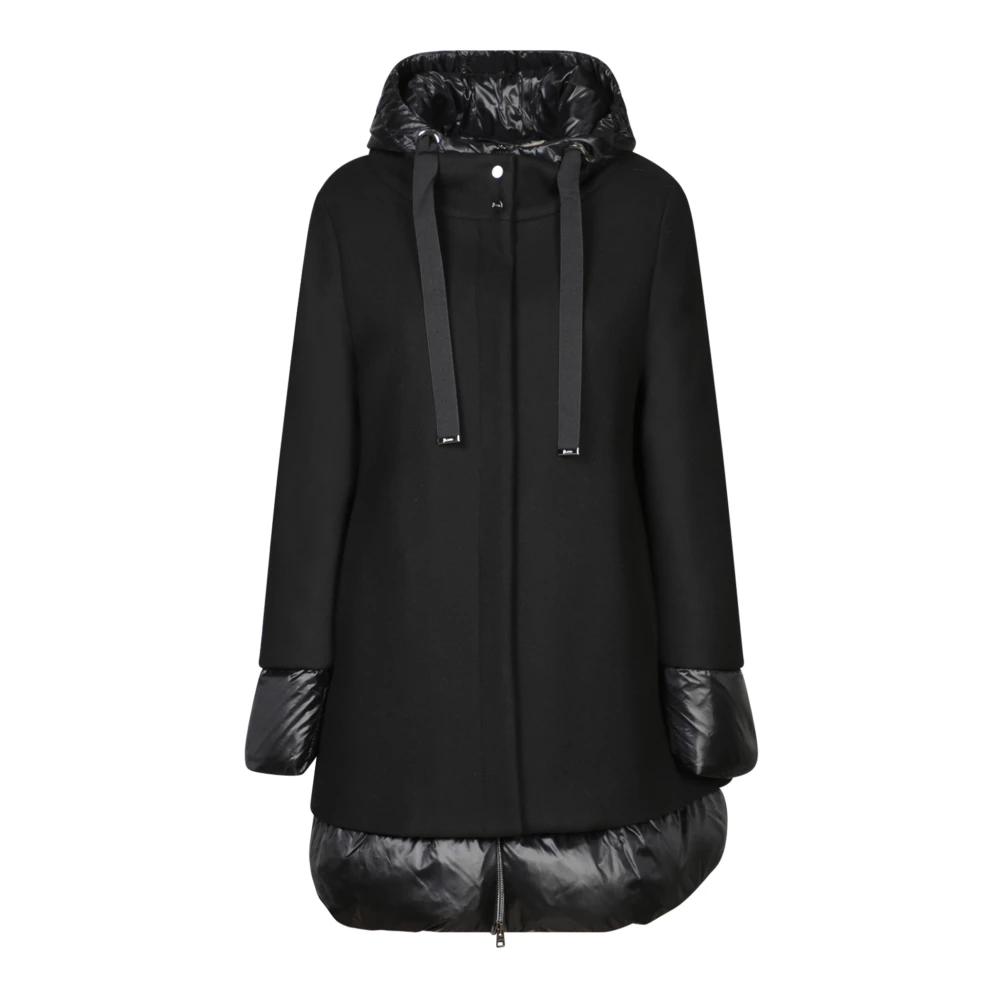 Herno Zwarte wollen blend donsjas Black Dames
