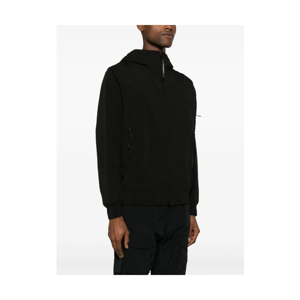 C.P. Company Zwarte Lens Detail Hoodie Jas Black Heren