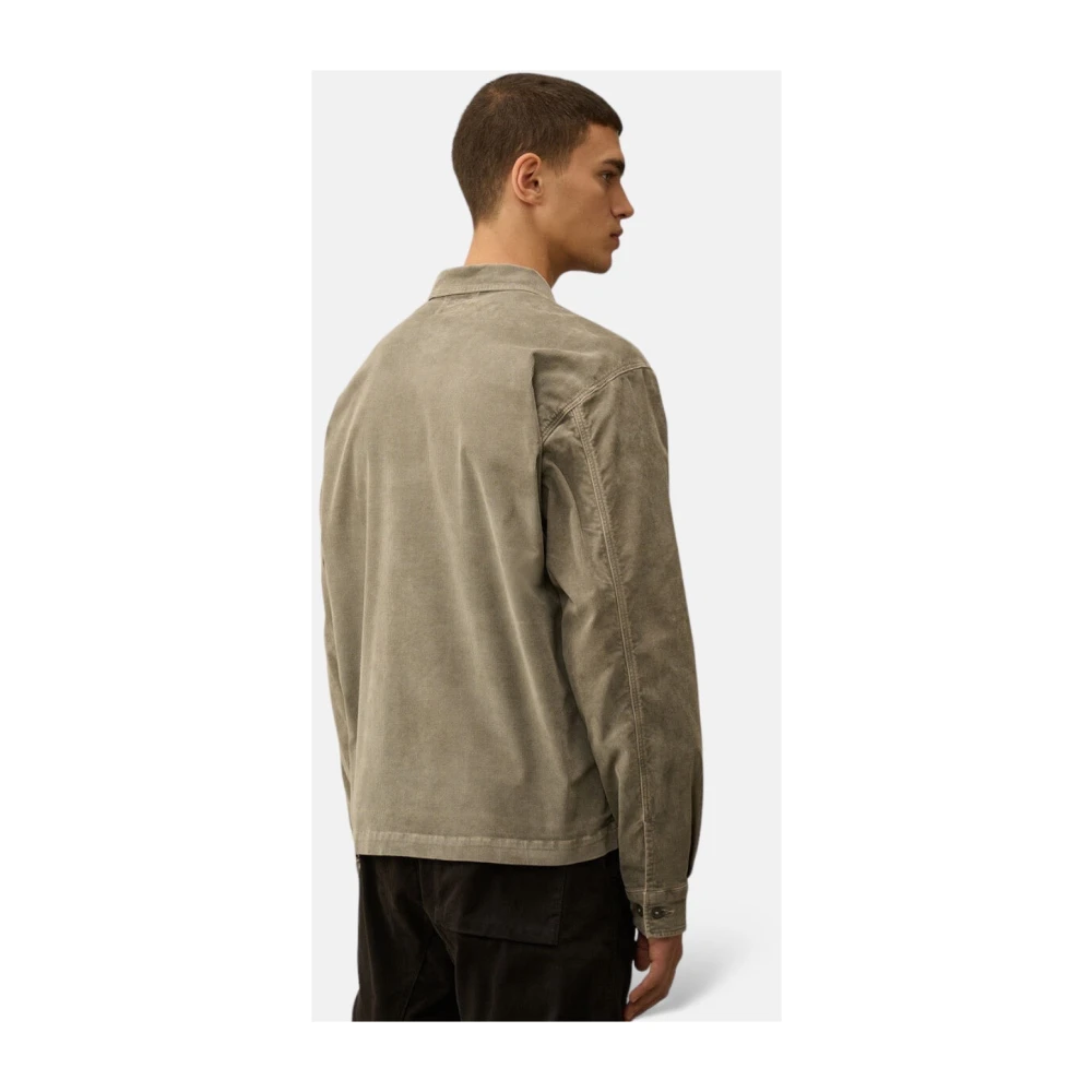 C.P. Company Grijze Corduroy Overhemd Fw24 Gray Heren
