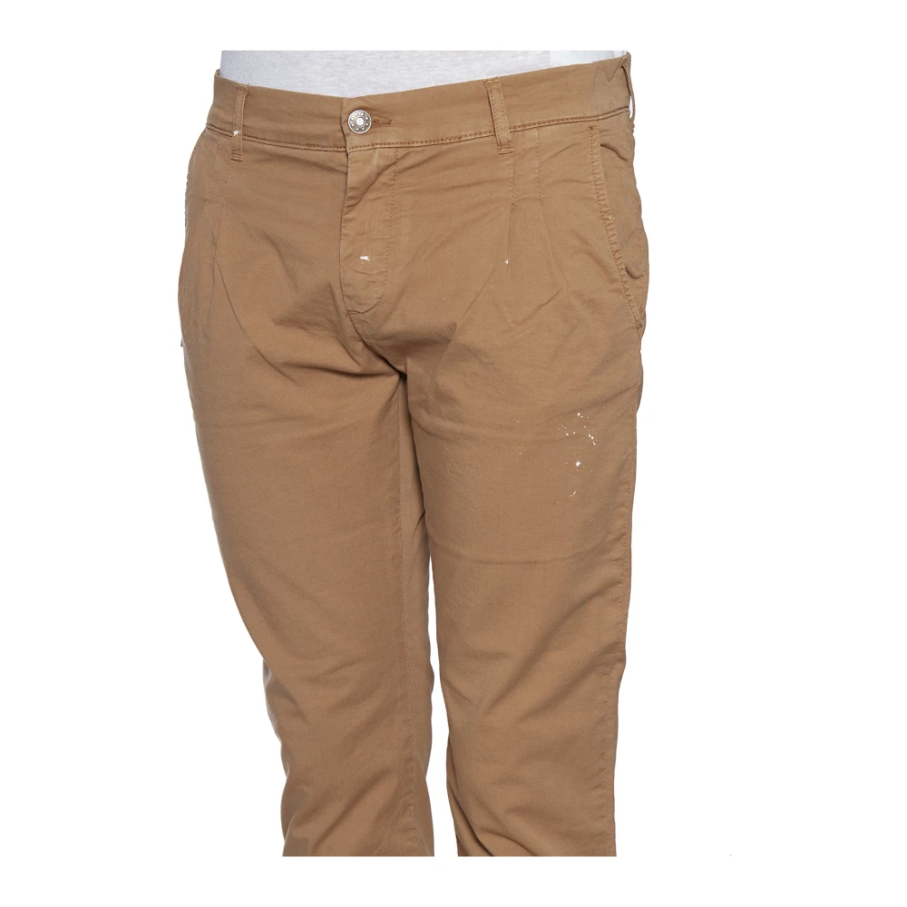 Daniele Alessandrini Katoenen Chino Broek Brown Heren
