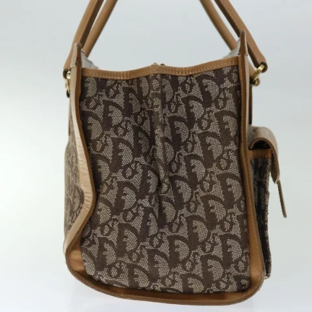 Dior Vintage Pre-owned Canvas handbags Beige Dames