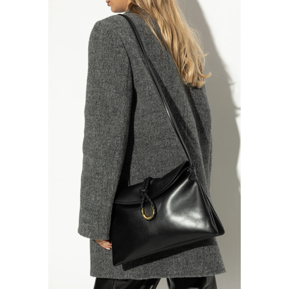 Bottega Veneta Schoudertas Liberta Medium Black Dames