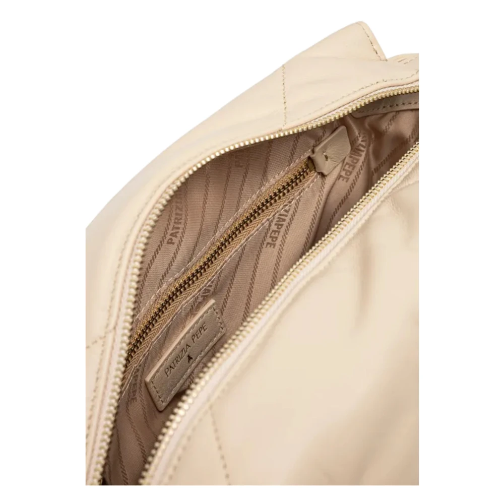 PATRIZIA PEPE Beige Handtas met Ritssluiting Beige Dames