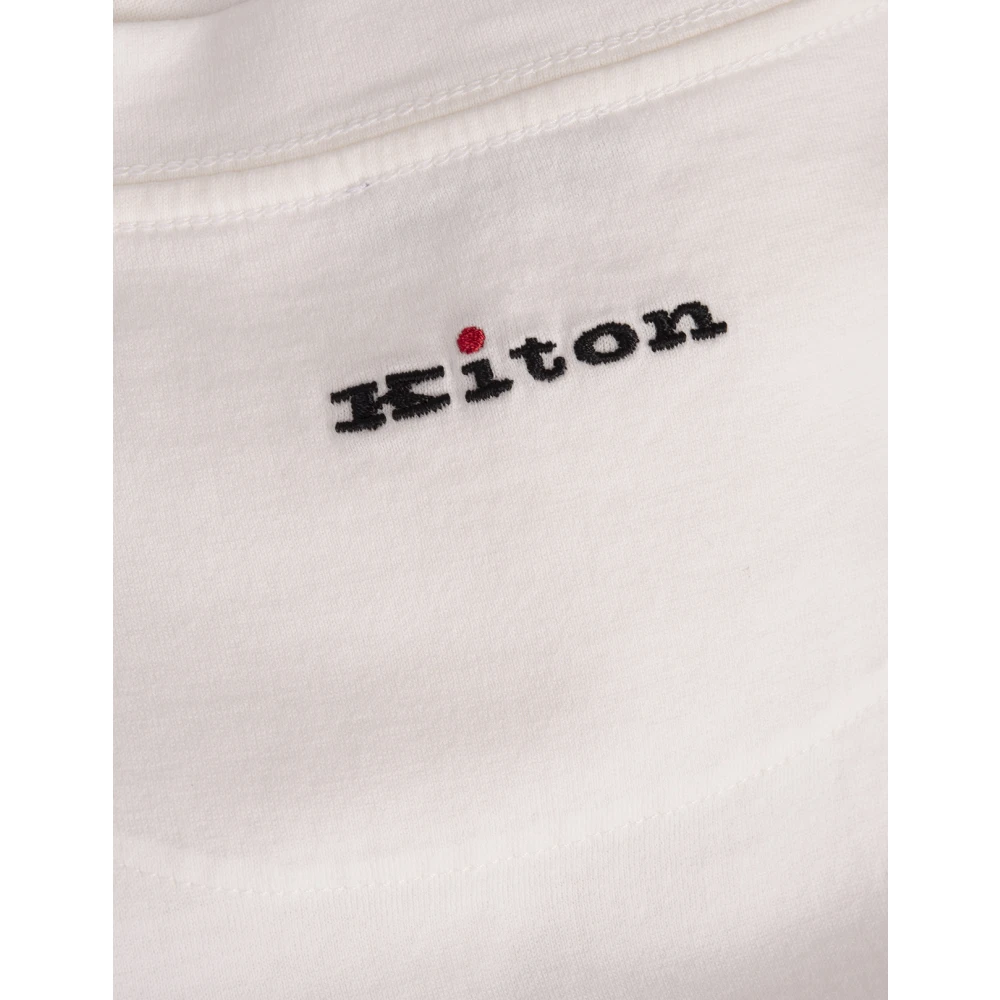 Kiton Klassiek Wit T-shirt met Logo White Heren
