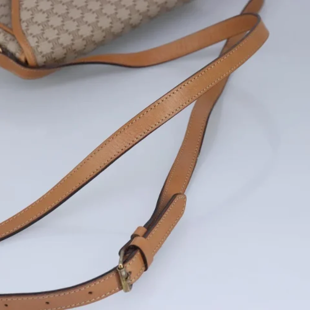 Celine Vintage Pre-owned Canvas shoulder-bags Beige Dames