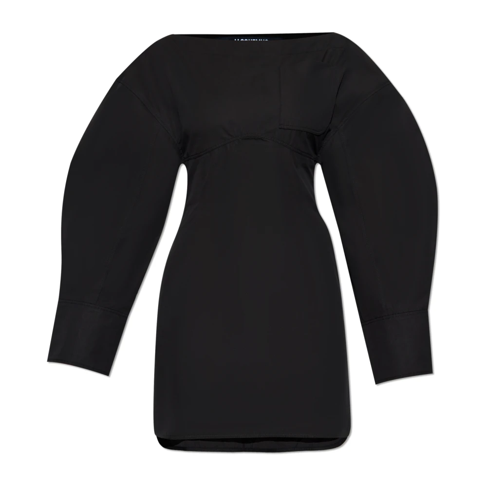 Jacquemus Elegante Zwarte Overhemdjurk Jas Black Dames