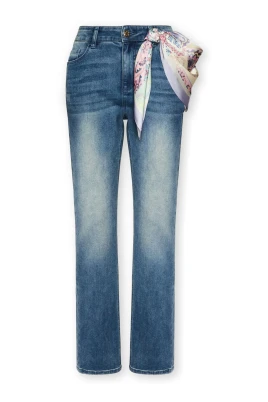 Regular Jeans med scarf
