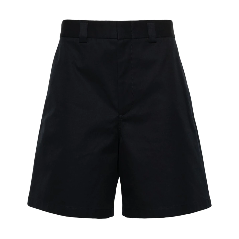 Gucci Op Maat Gemaakte Twill Shorts met Web Streep Black Heren