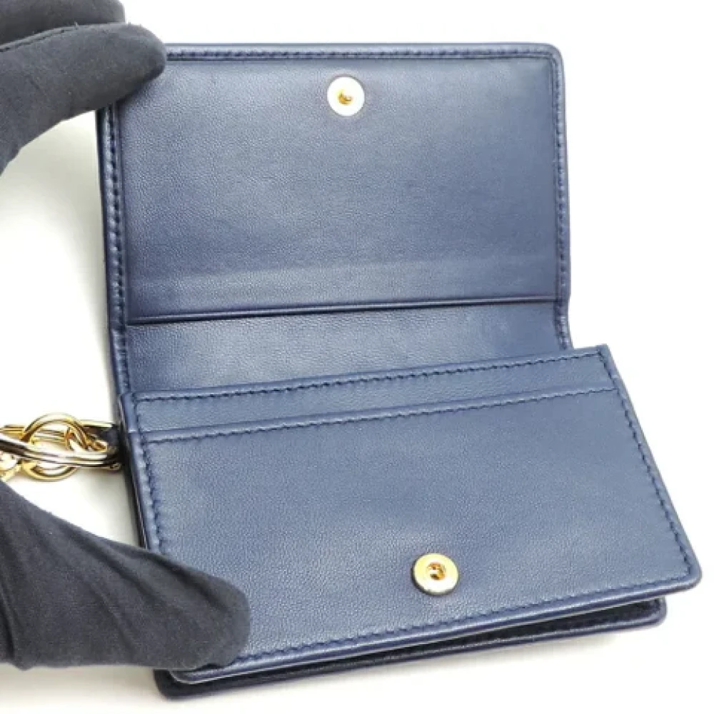 Miu Pre-owned Leather wallets Blue Dames