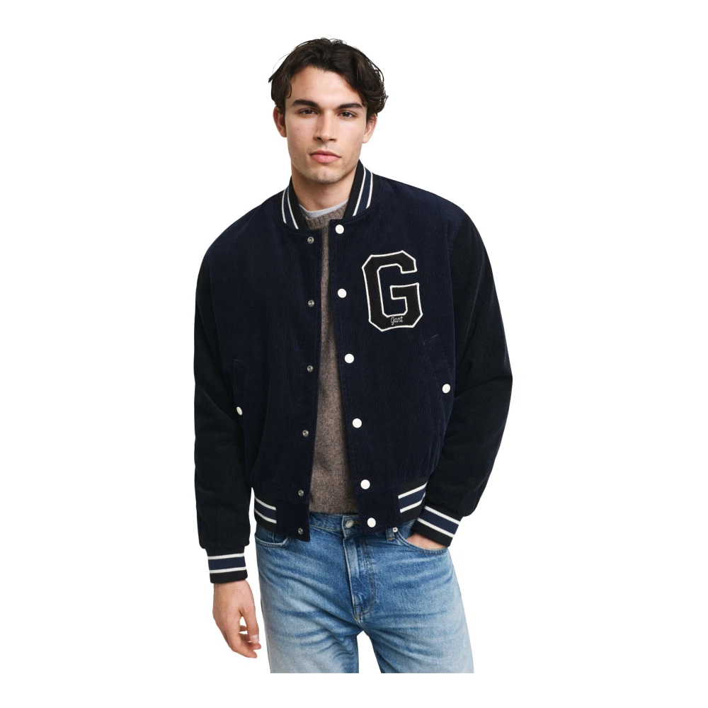 Gant Corduroy Varsity Jack met Ribboord Blue Heren