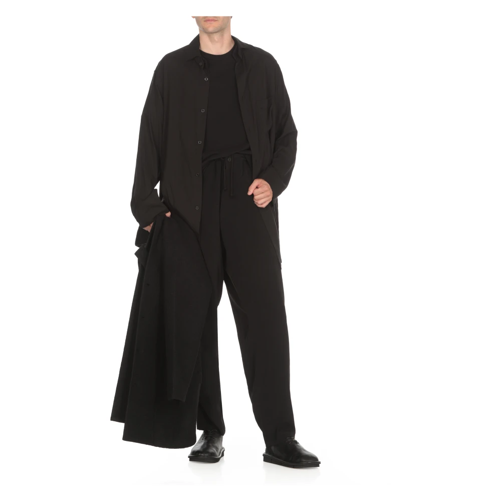 Yohji Yamamoto Zwarte Jassen voor Mannen Black Heren
