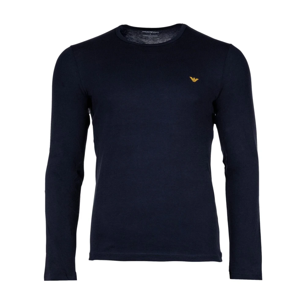 Emporio Armani Lange mouwen T-shirt met klein logo Blue Heren