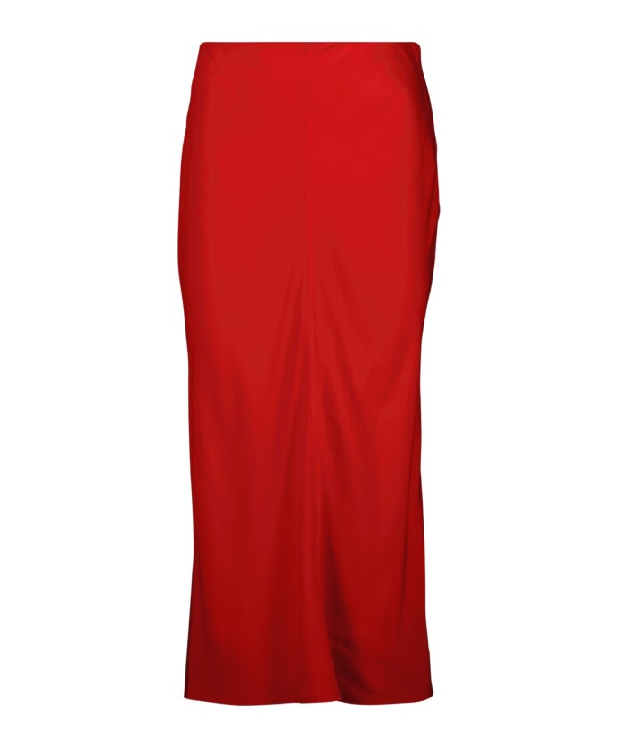 jupe-midi-droite-rouge