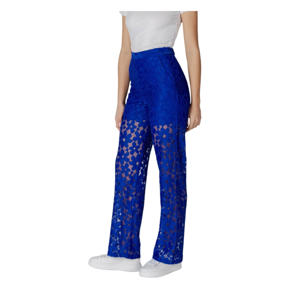 Desigual Blauwe Effen Polyester Ritsbroek Blue Dames
