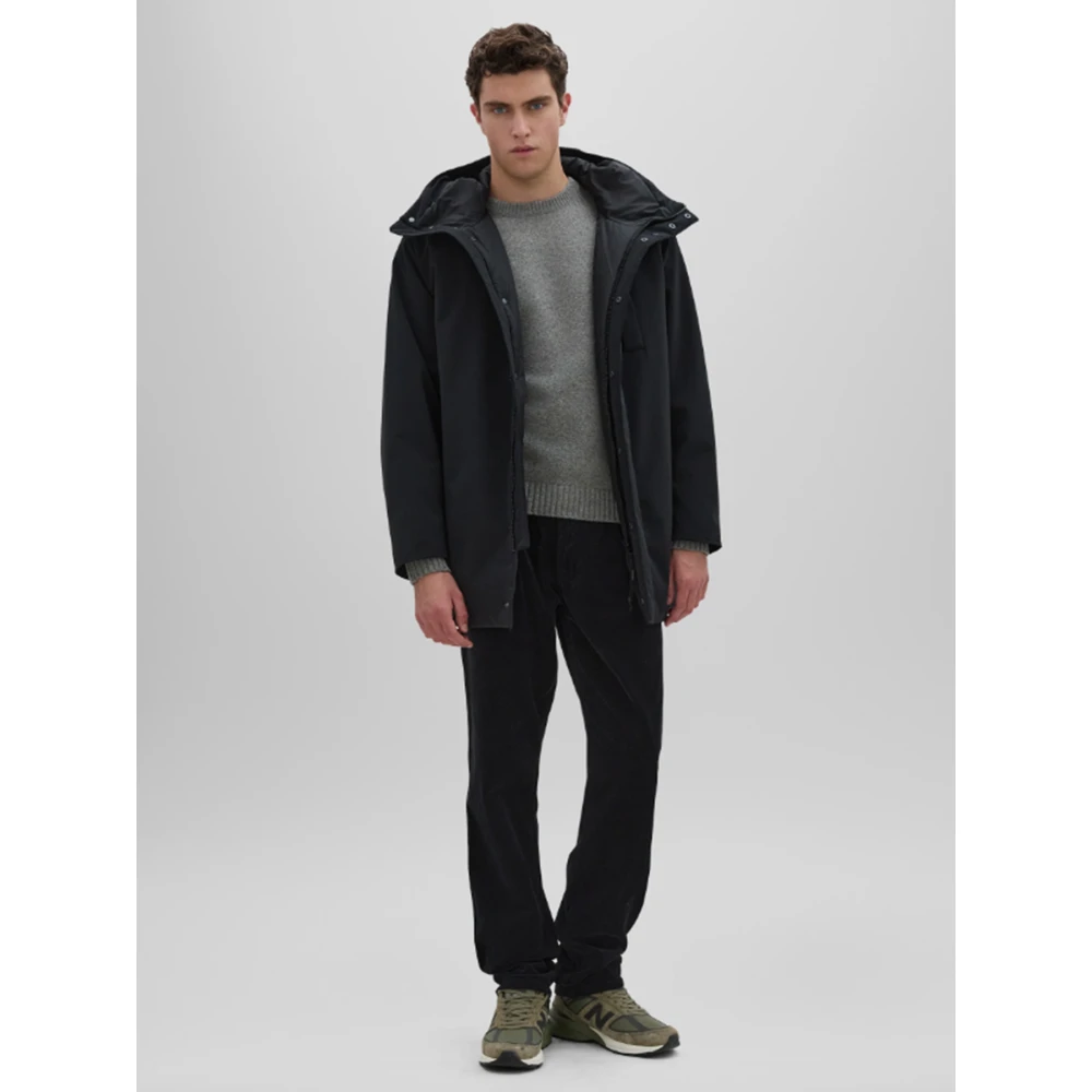 Aspesi Technical Twill Parka Black Heren