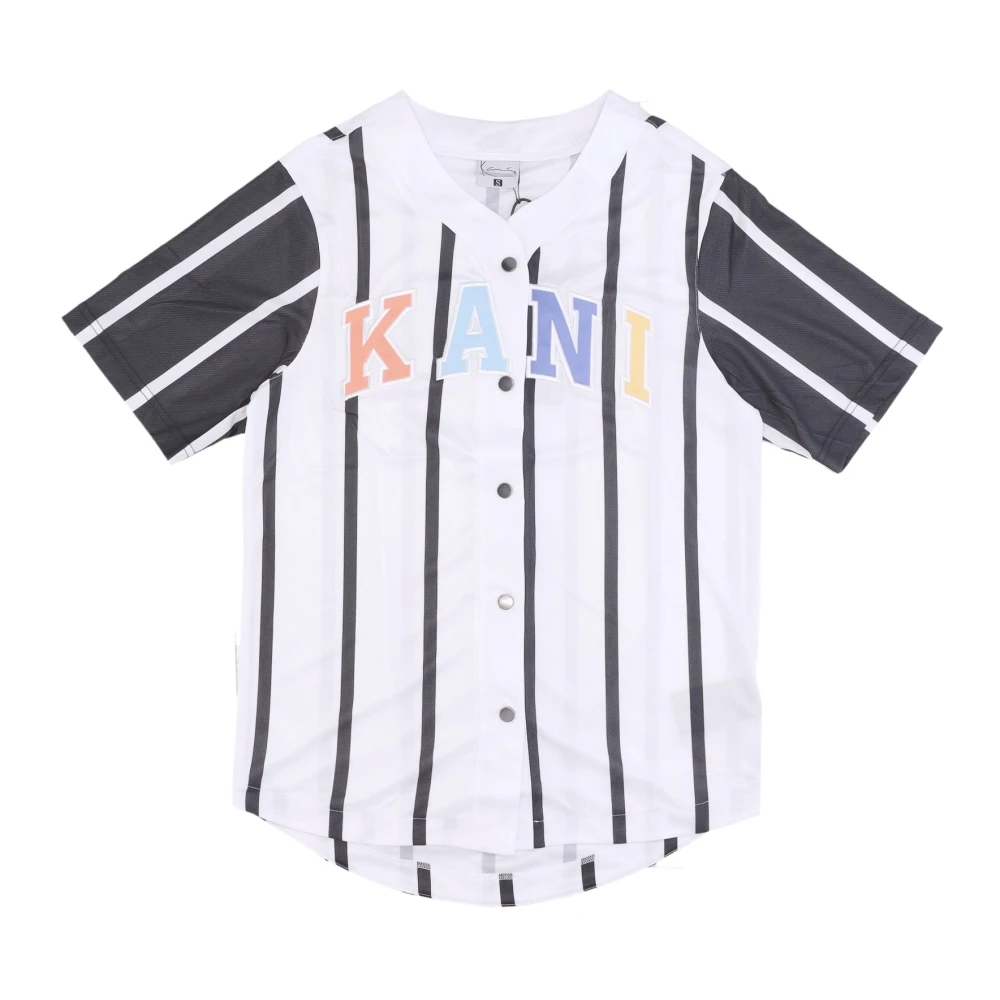 Karl Kani Gestreept blok baseball shirt met knopen Multicolor Heren