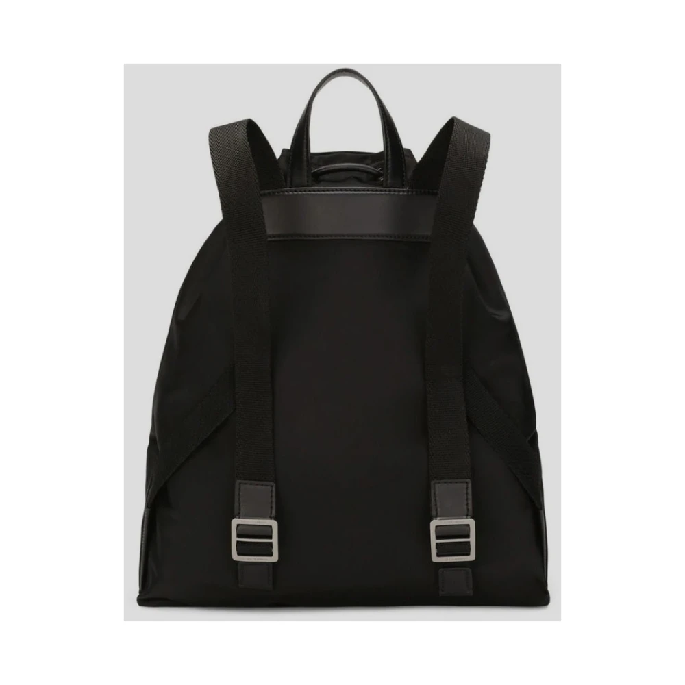 Dolce & Gabbana Nylon Logo Rugzak Black Heren