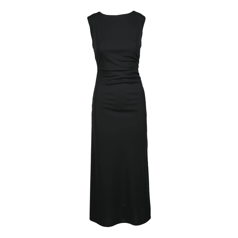 Twinset Lange Jersey Jurk met Ritssluiting Black Dames