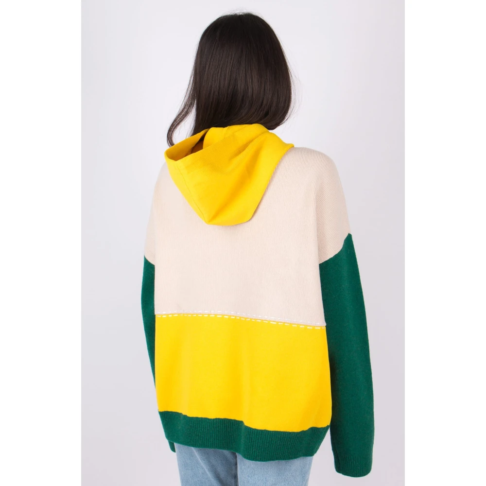 JW Anderson Stijlvolle Colourblock Hoodie Yellow Unisex