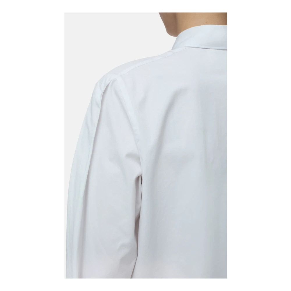 closed Popeline overhemd met mouwvouwdetail White Dames