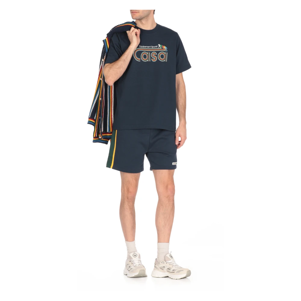 Casablanca Blauw Katoenen T-shirt met Sportieve Print Blue Heren