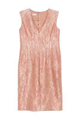 powder-pink-v-neck-dress-with-front-slit
