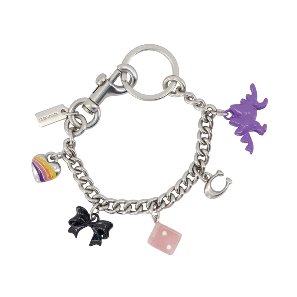 Coach Women's Multicolor Keychains, One Size, Motif Chain Keyring - Acetate