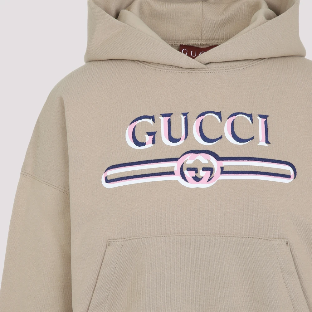 Gucci Stijlvolle Hoodie voor een Trendy Look Beige Dames