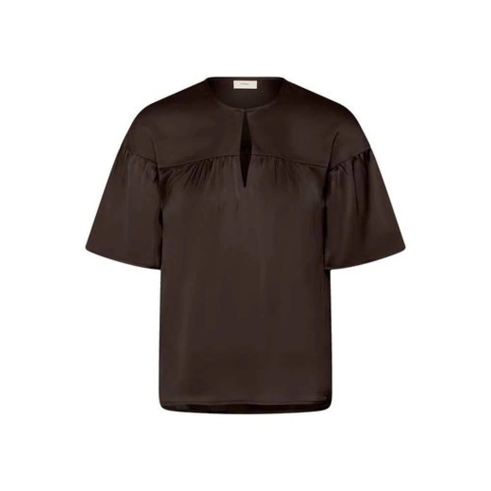 Inwear Brown Classic Button-Front Blouse - Female - Blouses - 2XL - Blouses & Shirts