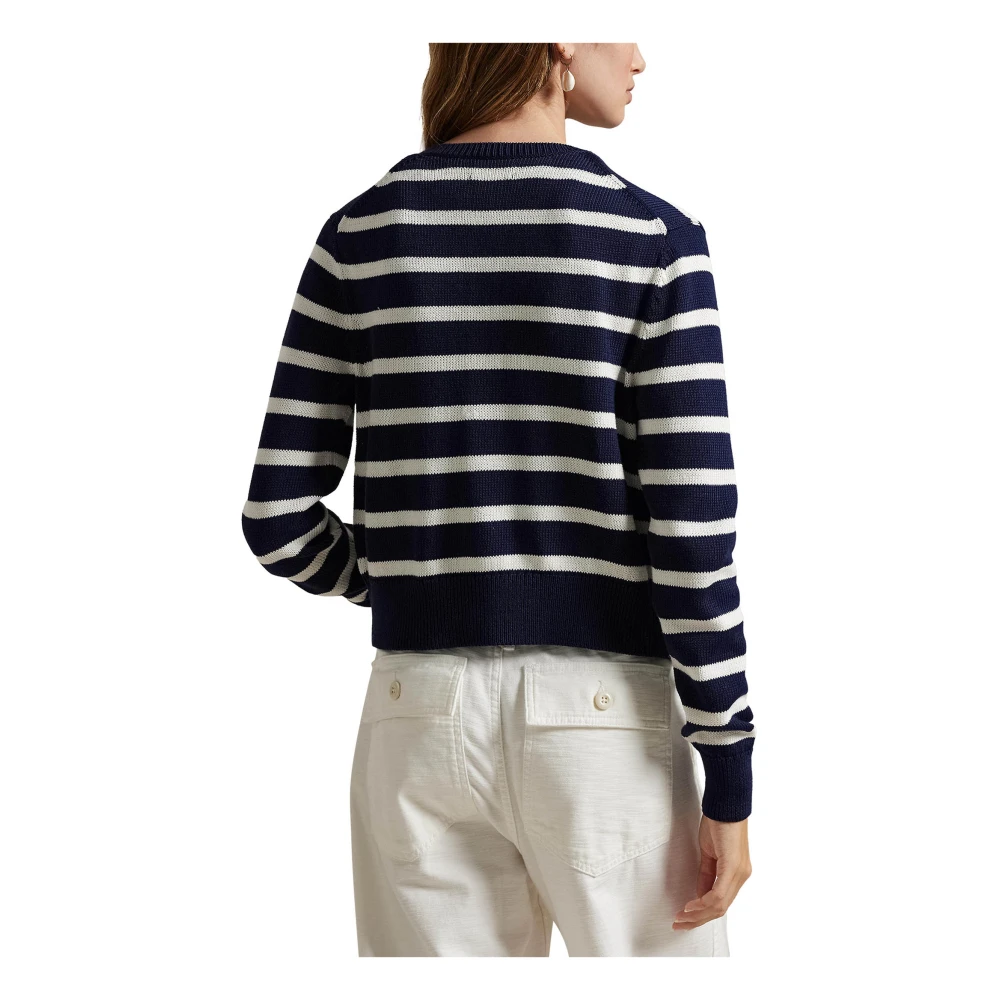 Polo Ralph Lauren Blauw Gestreepte Crewneck Vest Blue Dames