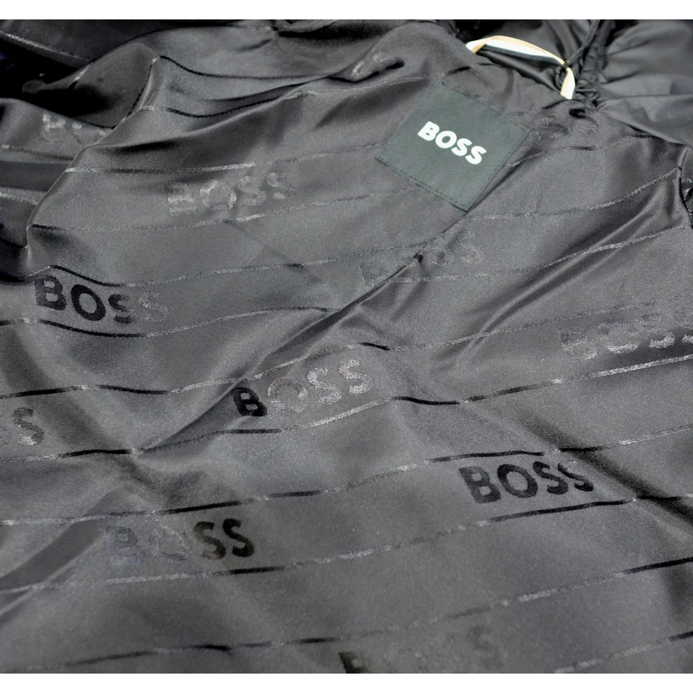 Hugo Boss Gewatteerde geïsoleerde jas met riem Black Dames