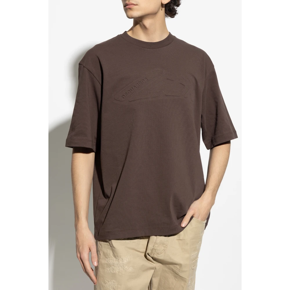 Dsquared2 T-shirt met logo Brown Heren