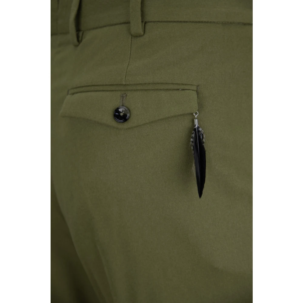 PT Torino Heren wollen broek met knoop rits haak Green Heren
