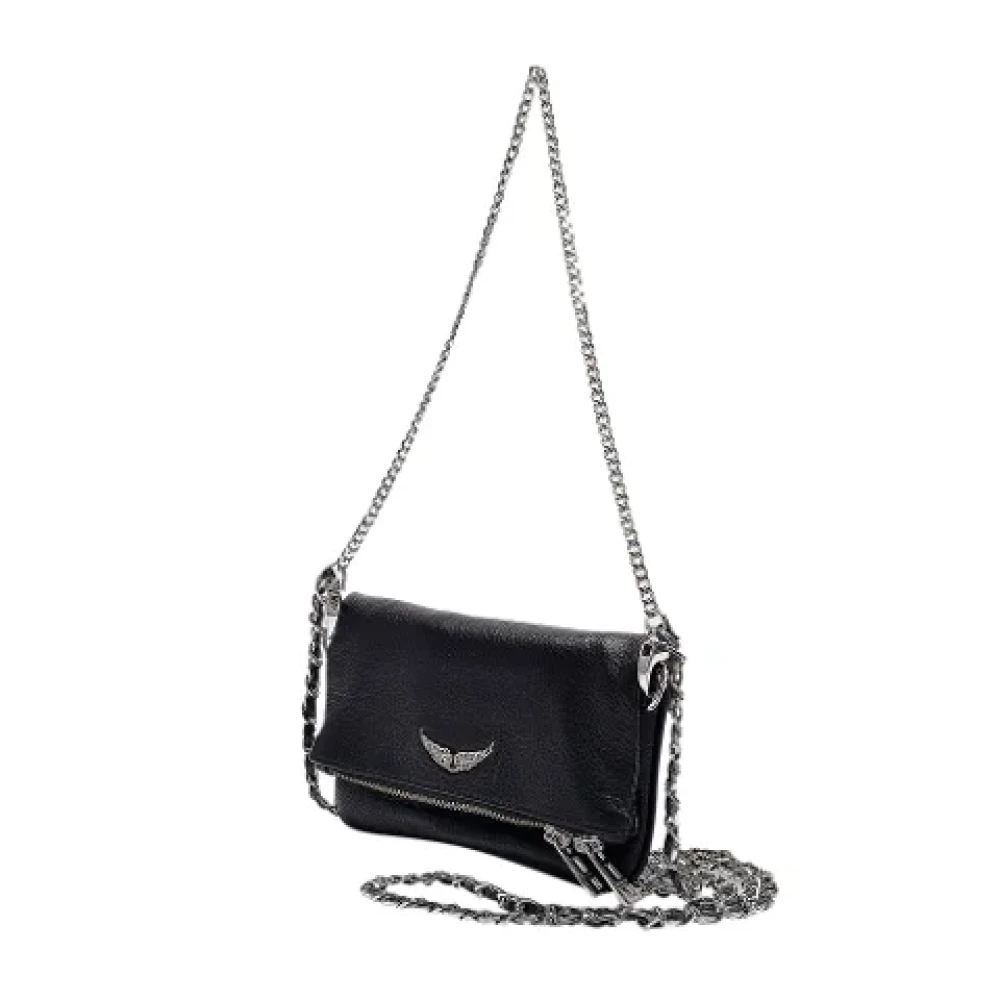 Zadig & Voltaire Leren schoudertas Black Dames