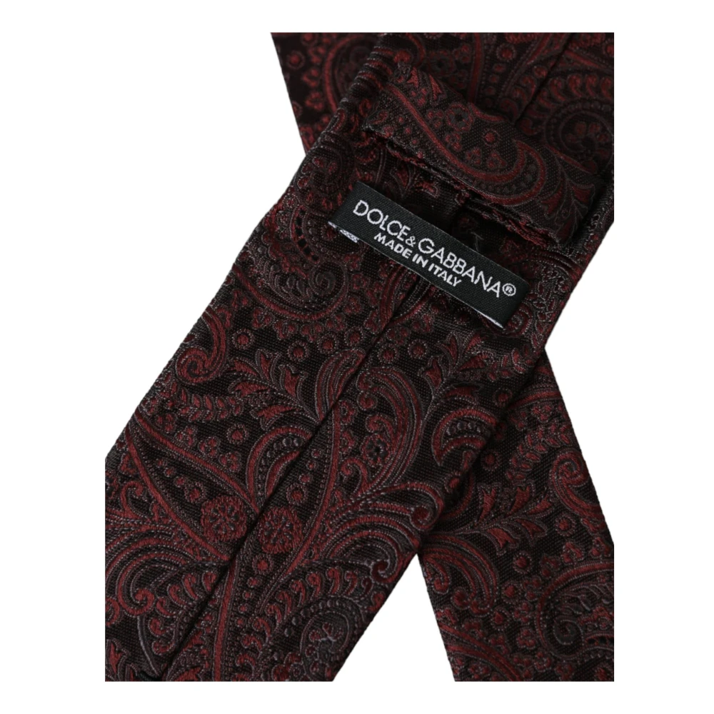 Dolce & Gabbana Zijden stropdas met Bordeaux-patroon in burgundy Red Heren
