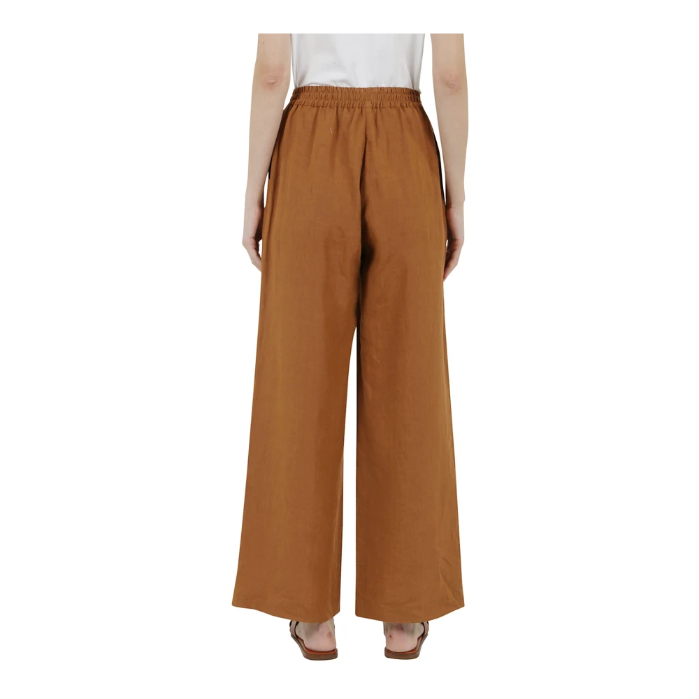 Eleventy Wide Trousers Brown Dames