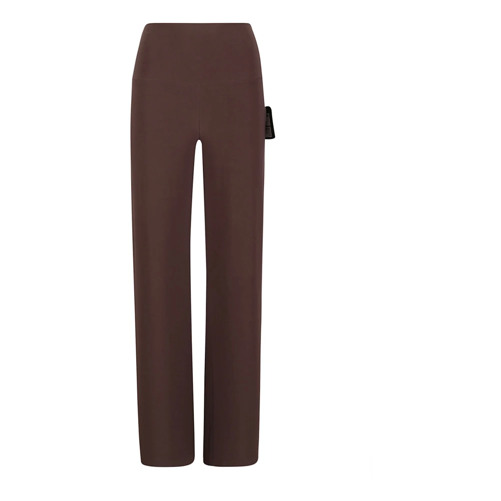 Norma Kamali Stijlvolle Broek met Polyester en Spandex Brown Dames