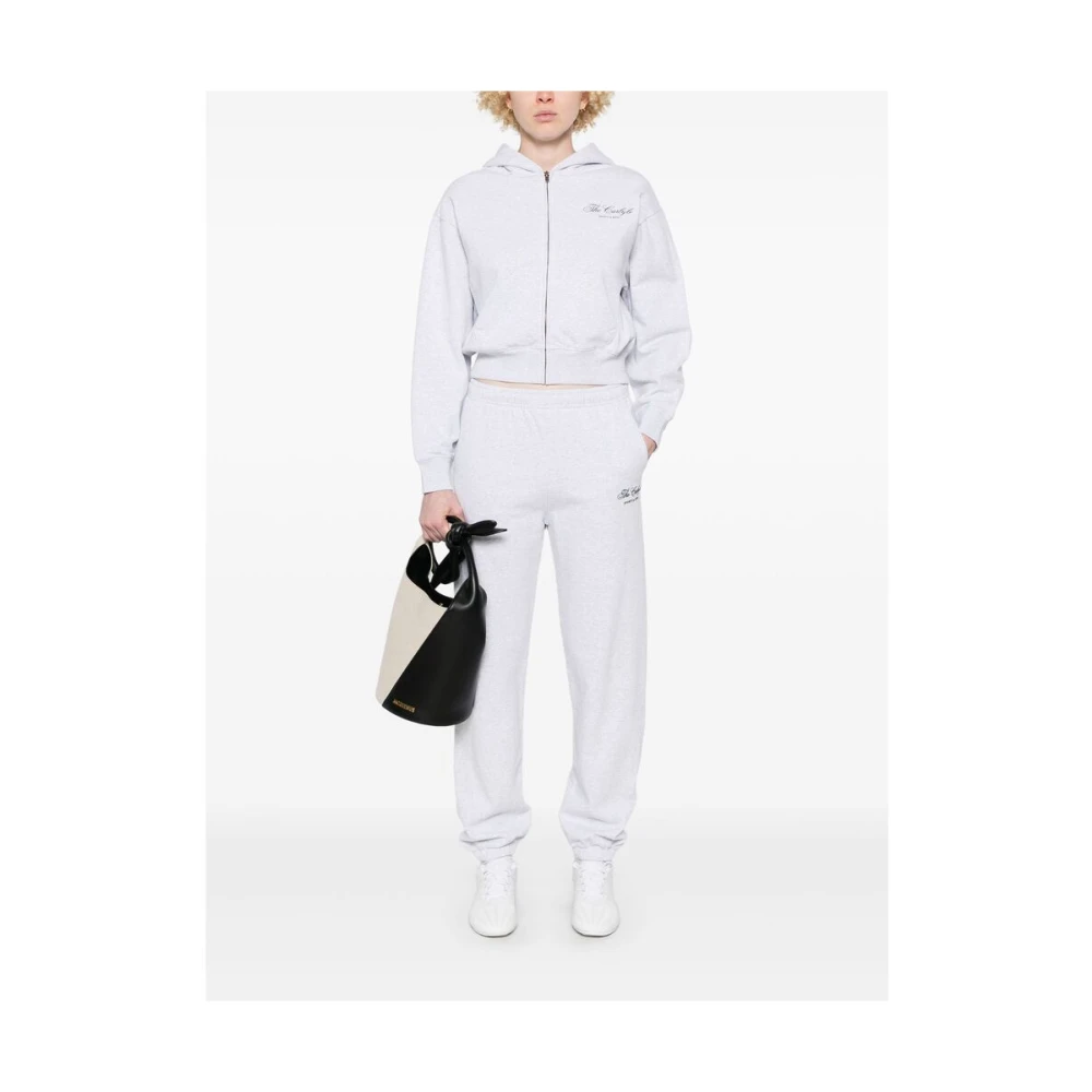 Sporty & Rich Grijze Sweatshirt met Rits en Logo Gray Dames
