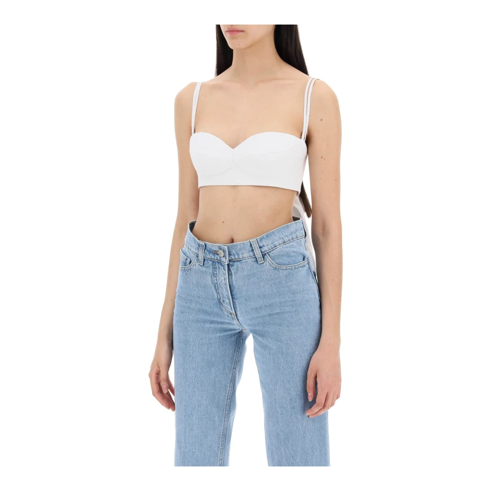 Magda Butrym Rozen Detail Katoenen Bralette Top White Dames